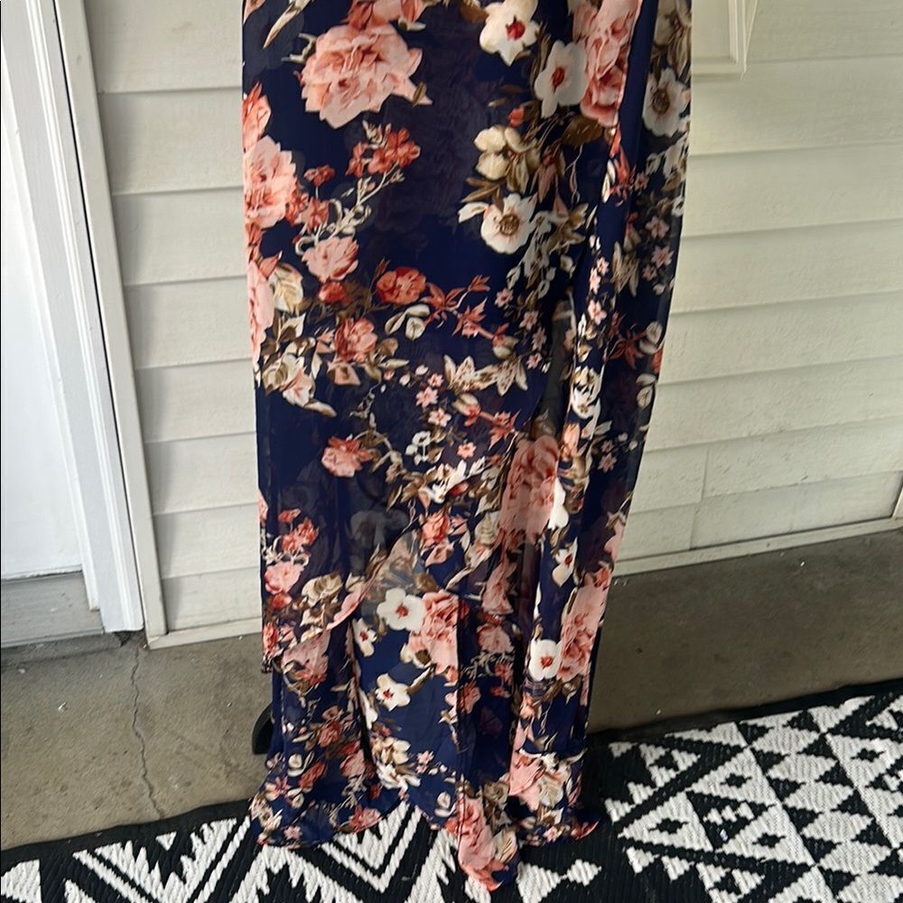 Lulu's Pink and Orange Maxi Sundress for Weddings Small  B - Picture 3 of 6